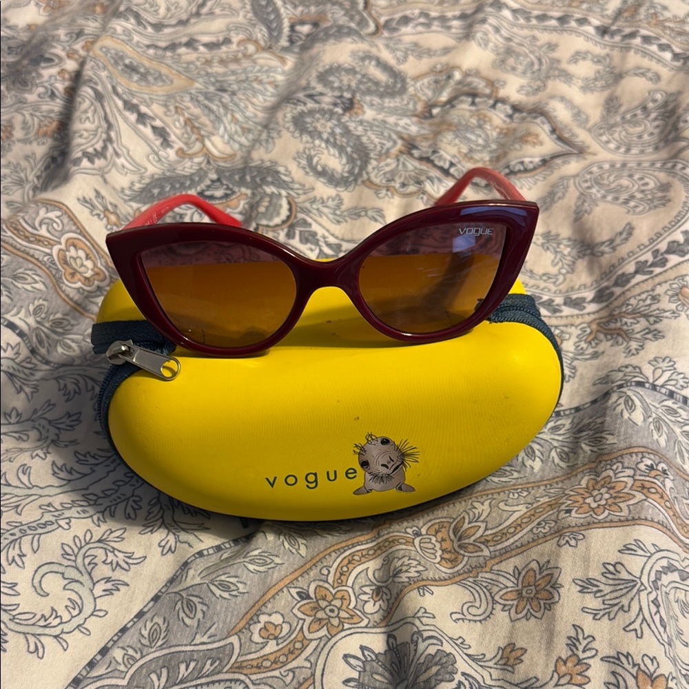 Vogue Red and Yellow Cat-Eye Kids Sunglasses